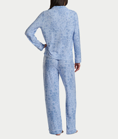 Notch Collar Woven Pajama Set