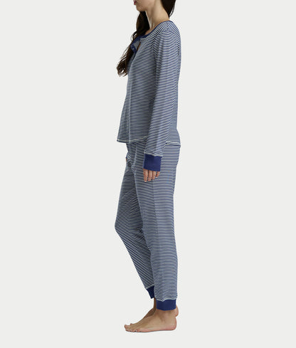 Long Sleeve Rib Henley Jogger Set