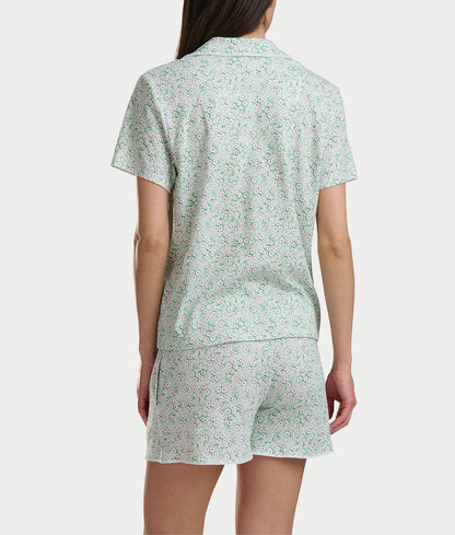Notch Collar Knit Short Pajama Set