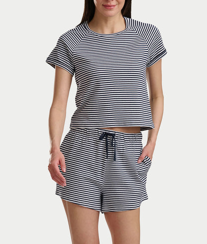 Short Sleeve Knit Tee & Boxer Pajama Set