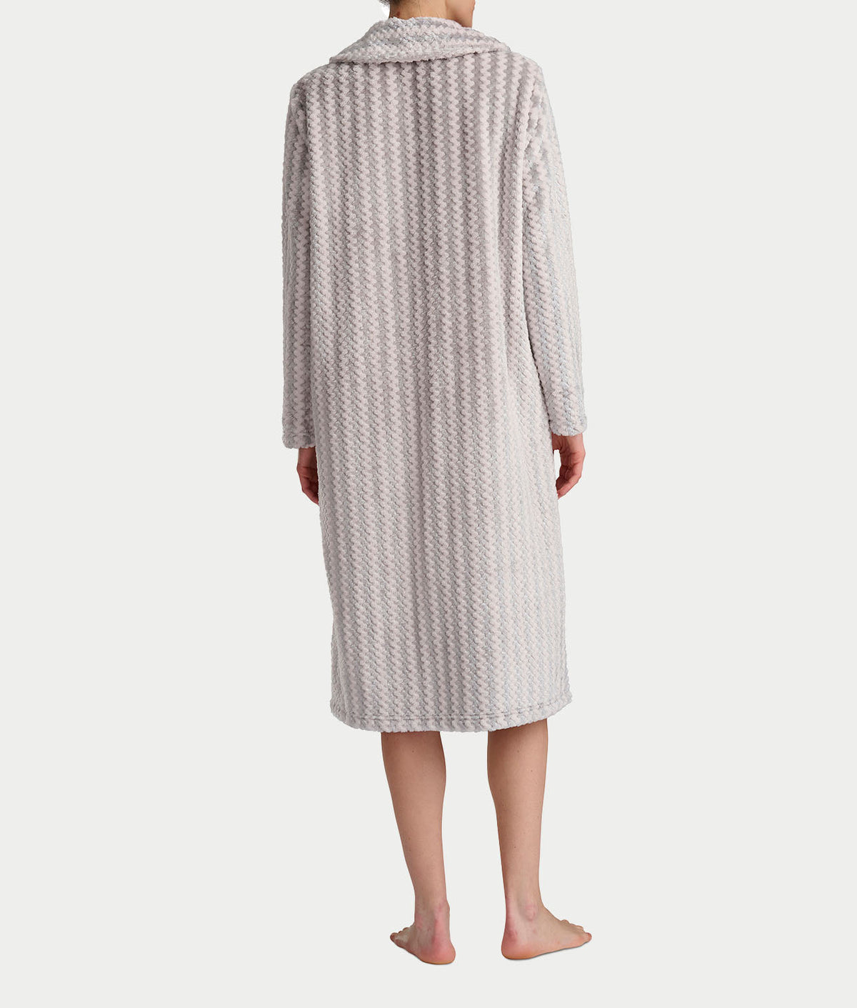 Plush Long Sleeve 47" Shawl Collar Zip Robe