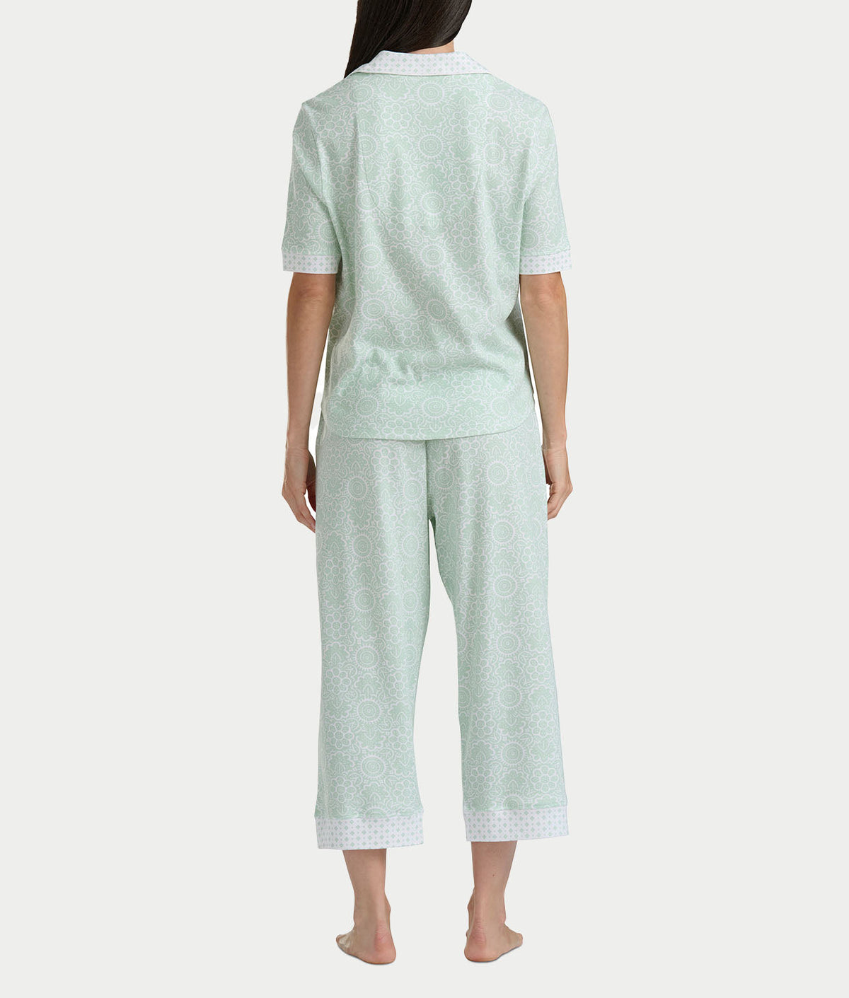 Elbow Sleeve Capri Knit Pajama Set