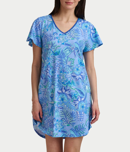 Flutter Sleeve Knit Sleep Shirt
