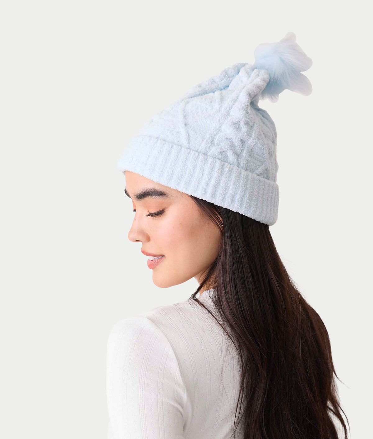 Chenille Cable Knit Crew Beanie