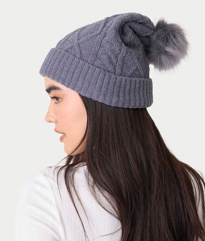 Chenille Cable Knit Crew Beanie