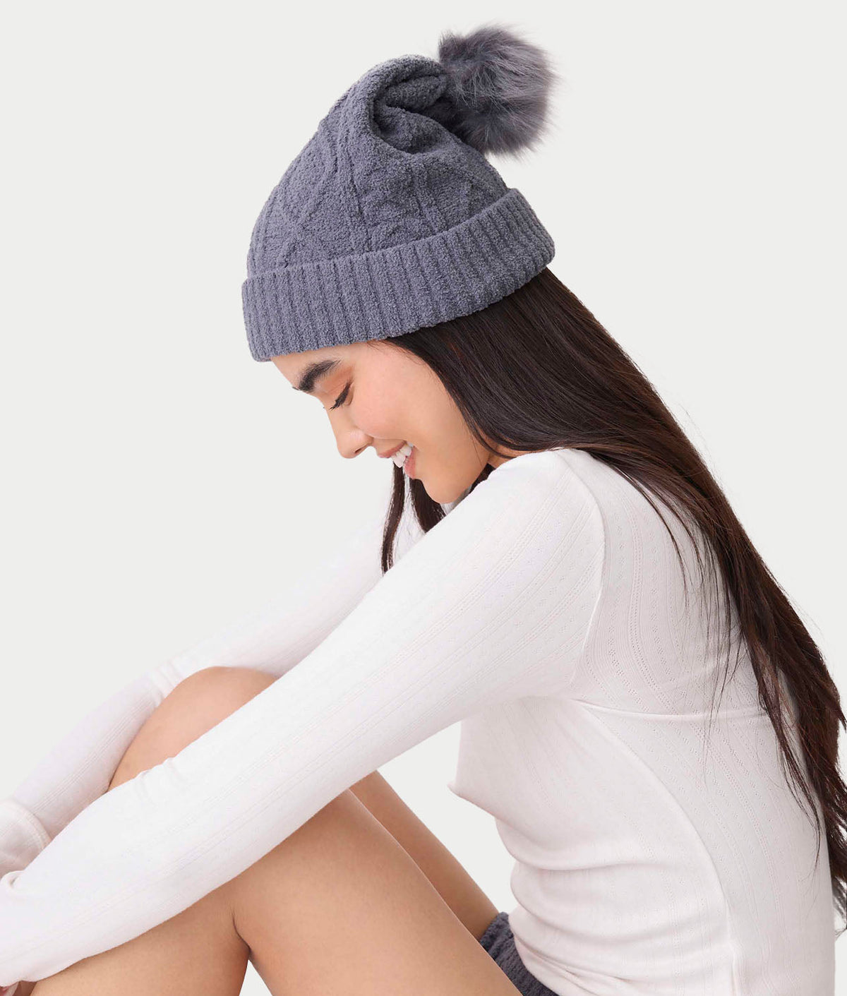 Chenille Cable Knit Crew Beanie