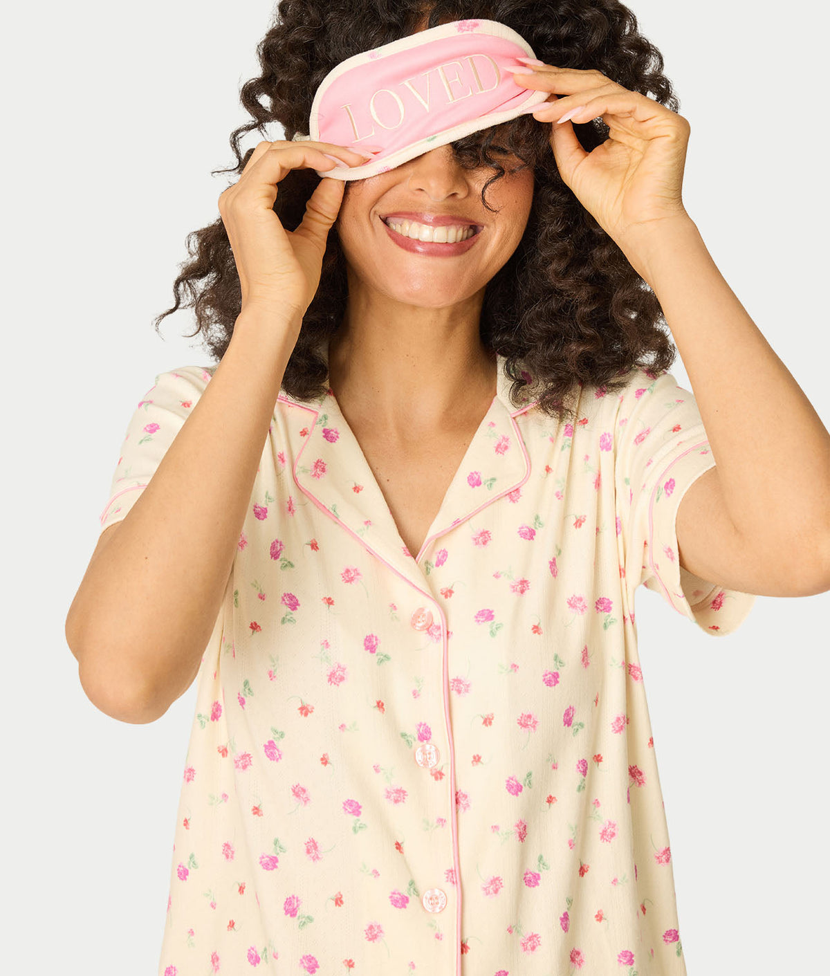 For The Mamas Butter Blooms Cropped Knit 3-Piece Pajama Set