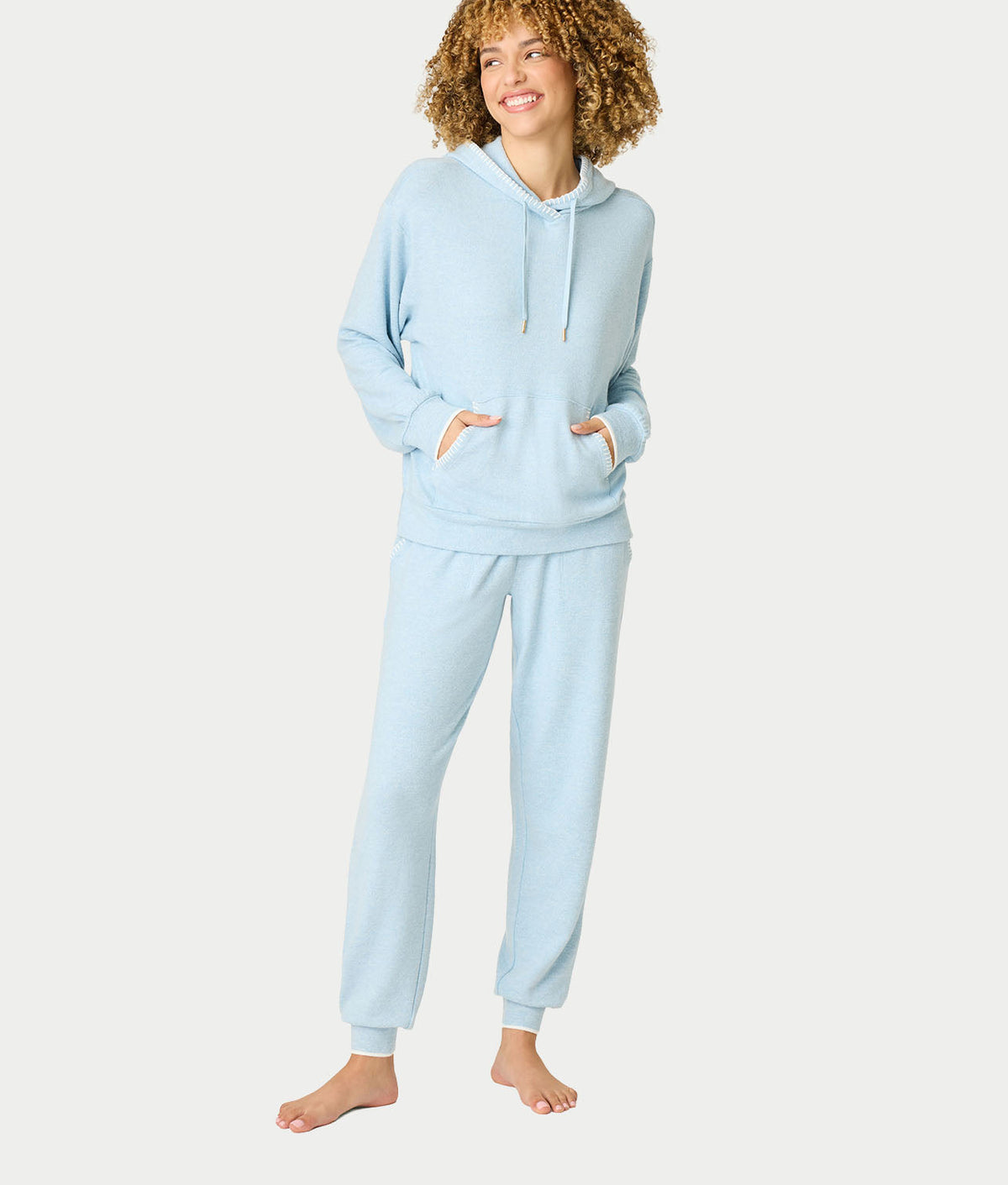 Western Blooms Dream Blue Knit Lounge Set