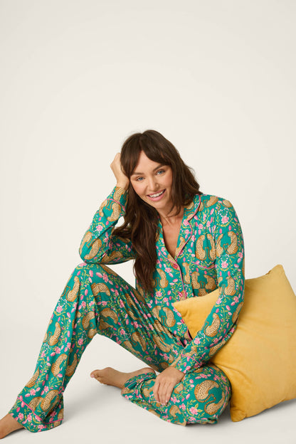 Cheetah Bonita Dreams Cheetah Print Long Sleeve Pajama Set
