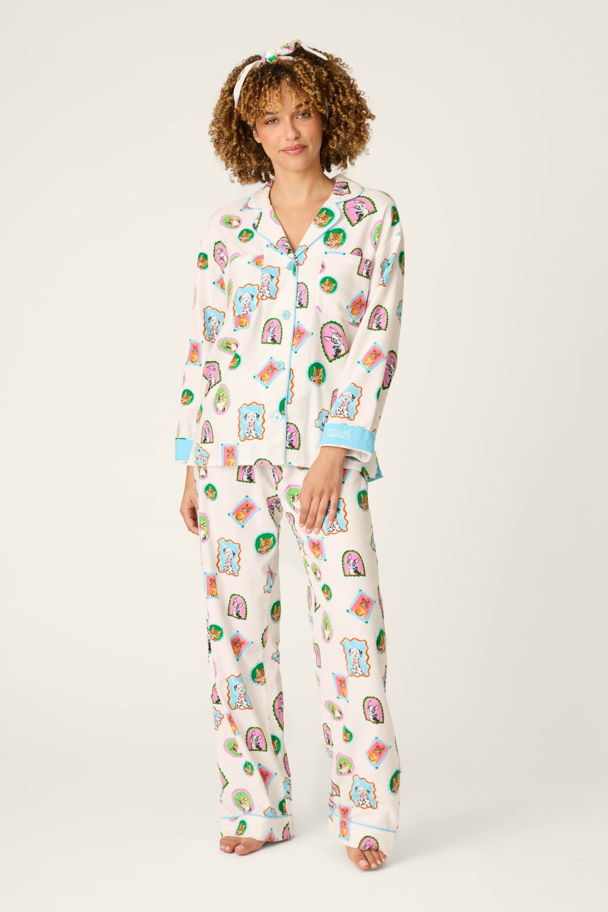 Picture Purrfect Pet Portraits 3-Piece Flannel Pajama Set