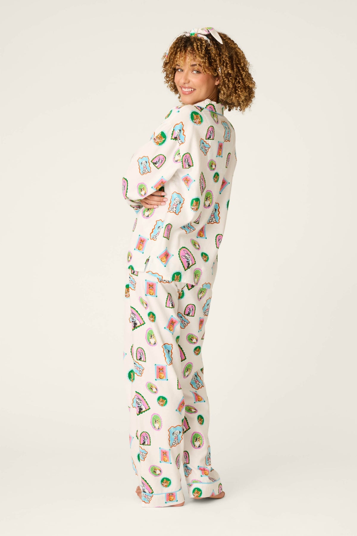 Picture Purrfect Pet Portraits 3-Piece Flannel Pajama Set