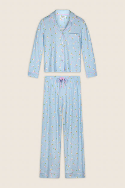 Olive You Martini Print Long Sleeve Pajama Set