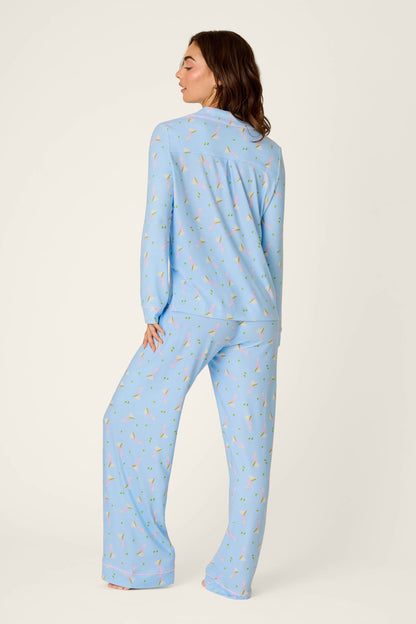 Olive You Martini Print Long Sleeve Pajama Set