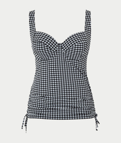 Gingham Iris Underwire Balcony Tankini Top