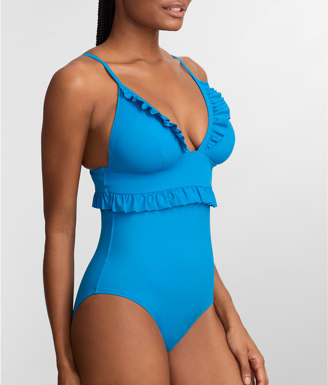 The Slimming Ruffle Plunge One-Piece