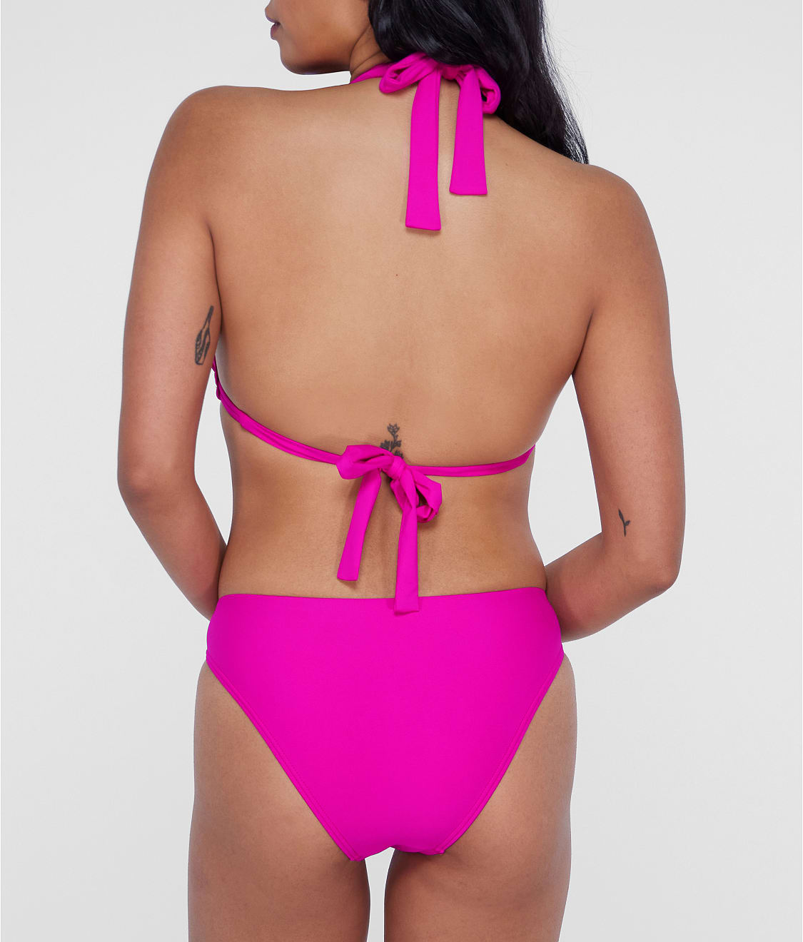 Ring-Front Triangle Halter Bikini Top