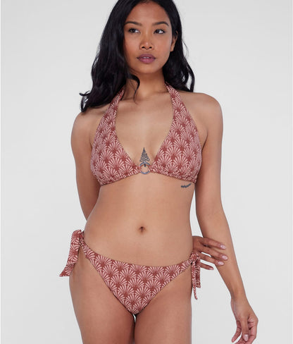 Ring-Front Triangle Halter Bikini Top