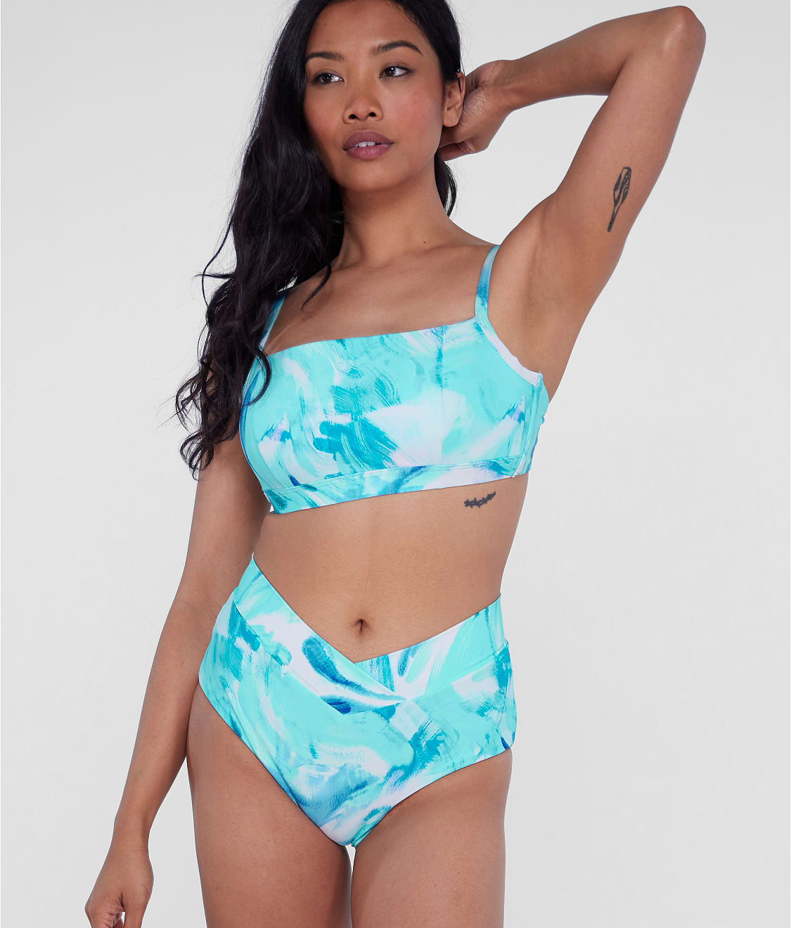 Square Neck Underwire Bralette Bikini Top