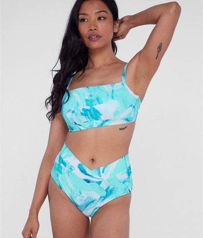 Square Neck Underwire Bralette Bikini Top
