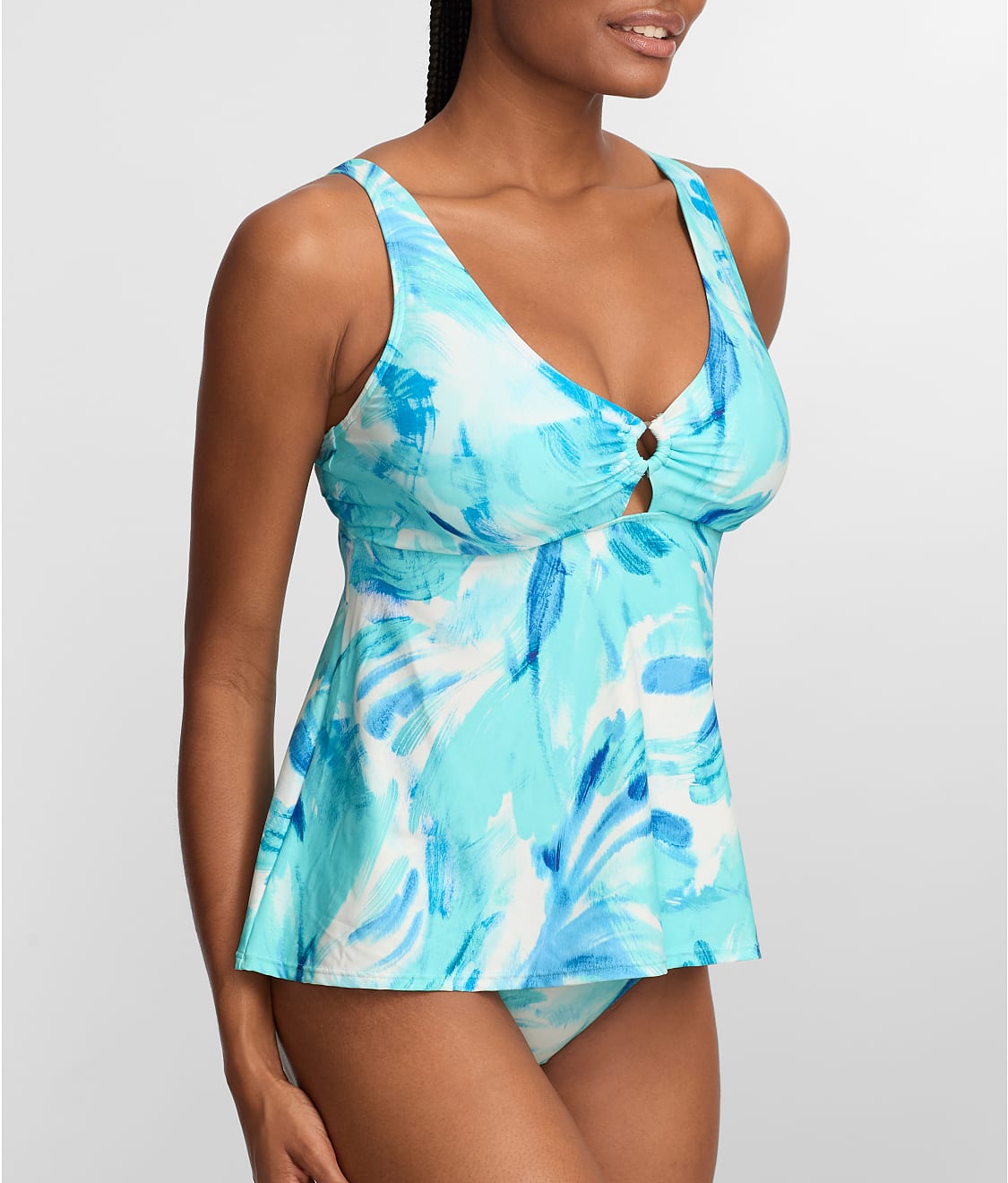Ring-Front Underwire Tankini Top