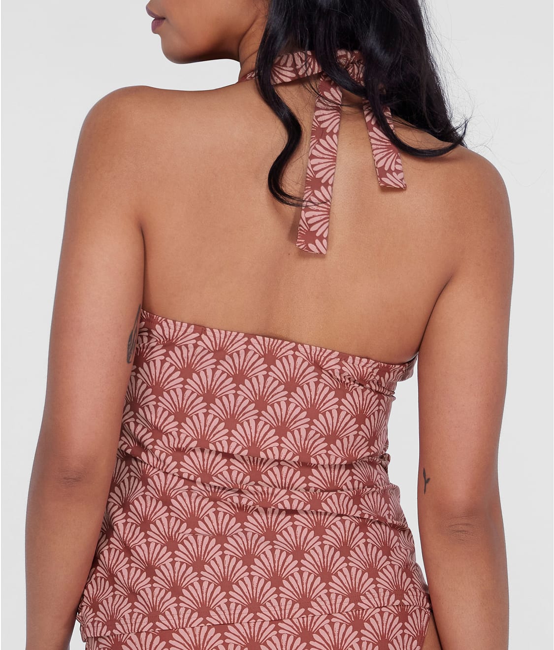 Ruffle Halter Underwire Tankini Top