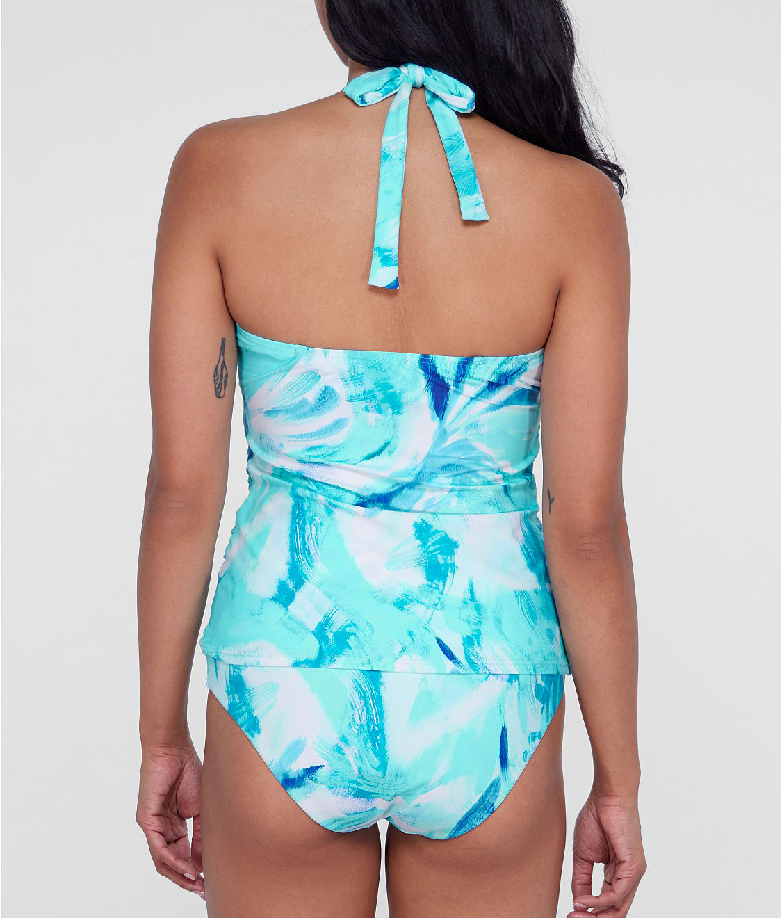 Ruffle Halter Underwire Tankini Top