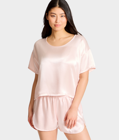 Brie Satin Short Sleeve Tee
