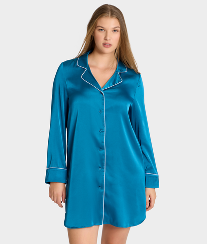 The Washed Satin Sleep Shirt