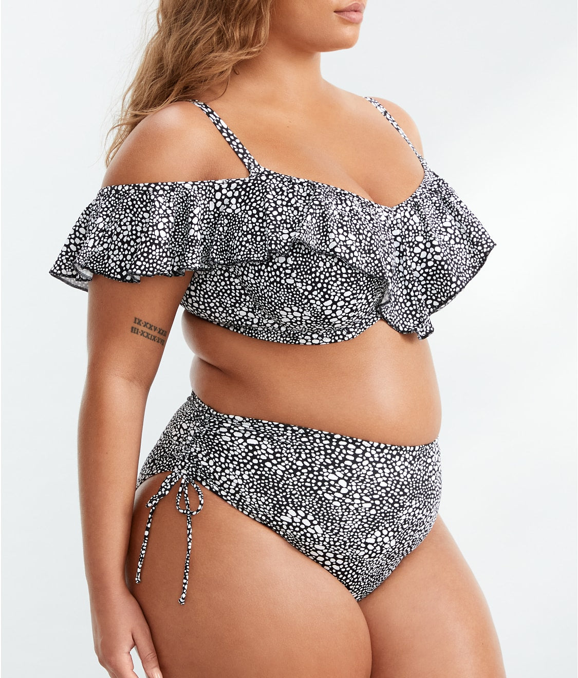 Plus Size Pebble Cove Ruffle Underwire Bikini Top
