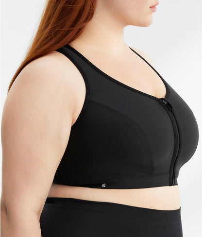 Zip-Up Front-Close Wire-Free Sports Bra
