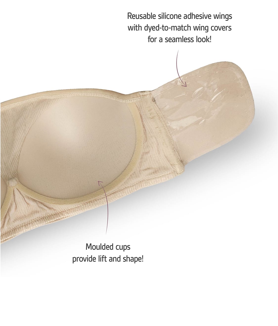 Backless Bandeau Wing Bra