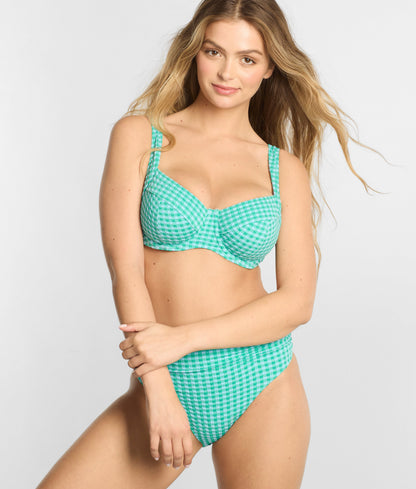 Gingham Olivia Underwire Balcony Bikini Top