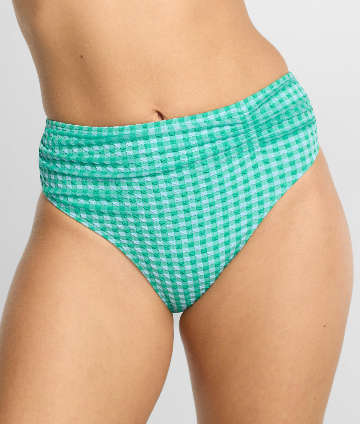 Gingham Midi Gather Bikini Bottom