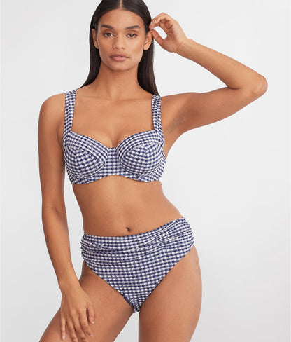 Gingham Midi Gather Bikini Bottom