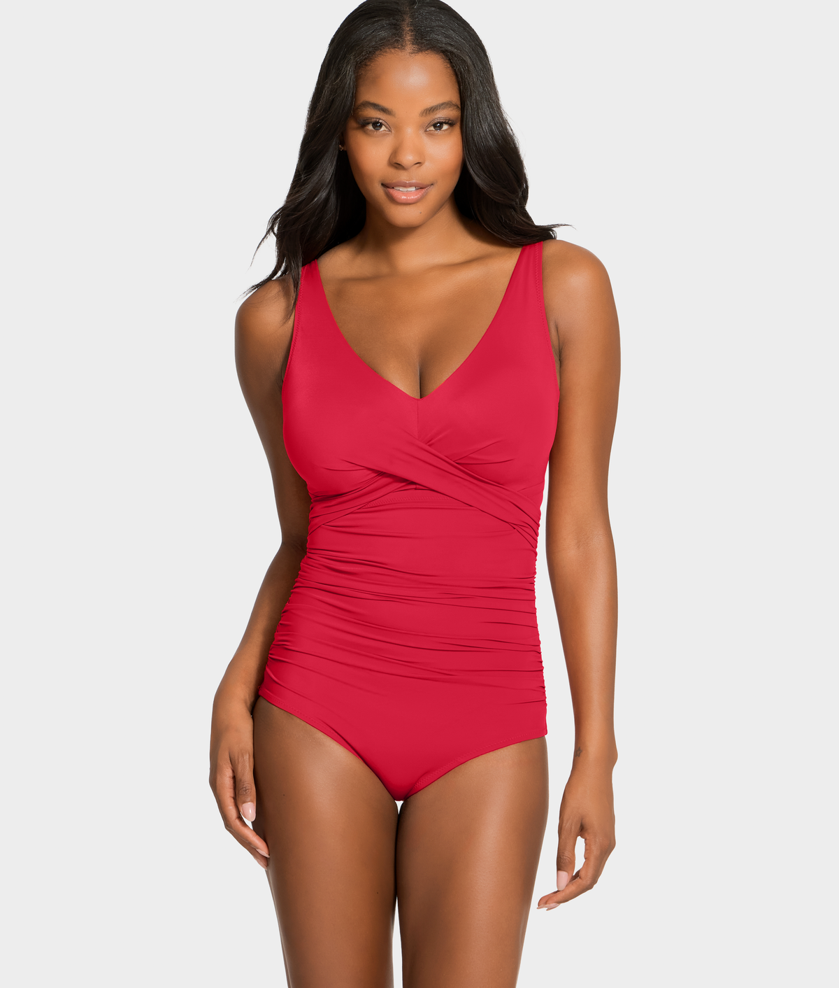 The Slimming Cross-Over Underwire One-Piece Swimsuit