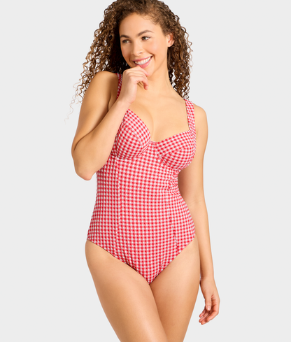 Gingham Paloma Underwire Balcony One-Piece Swimsuit