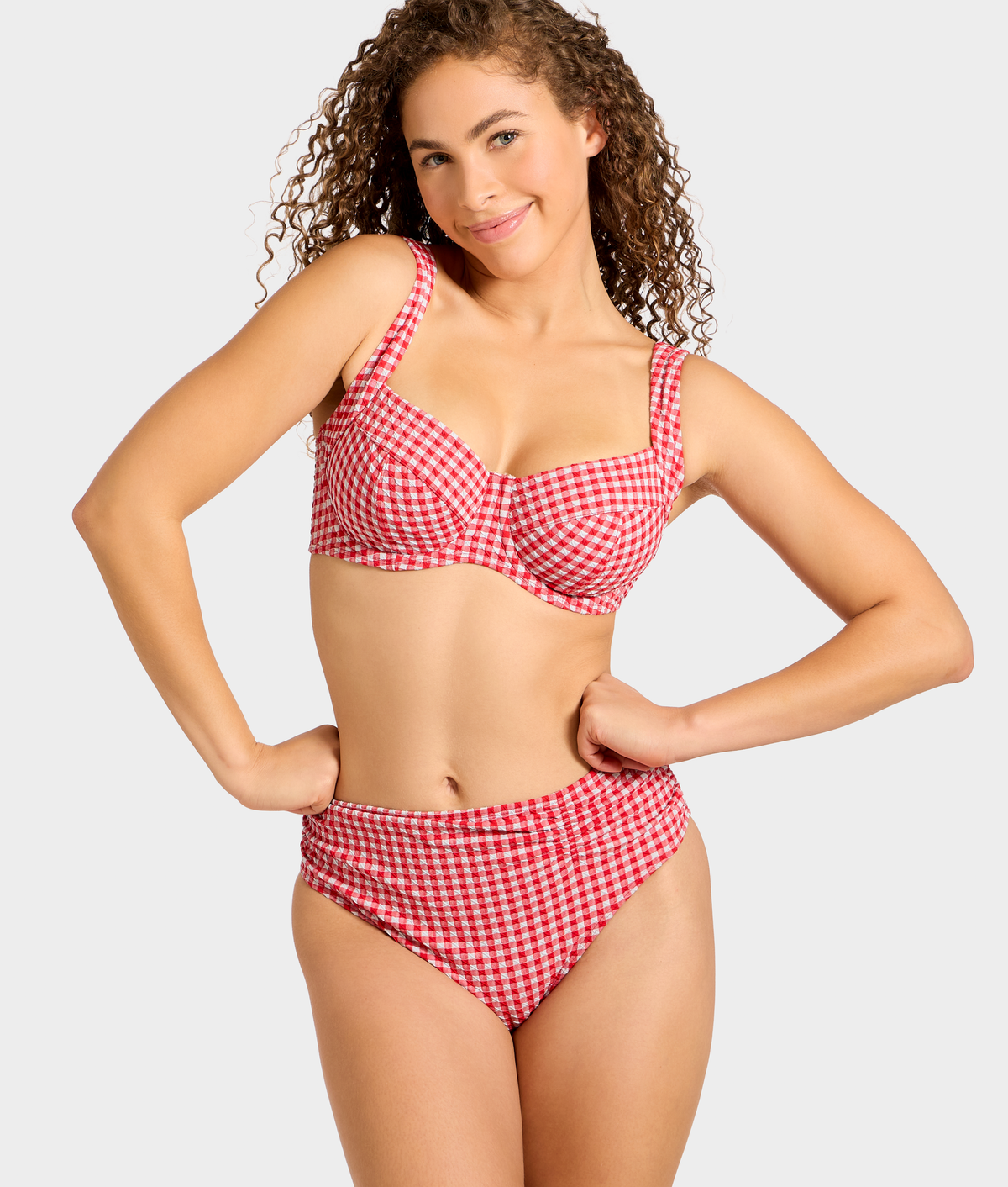 Gingham Olivia Underwire Balcony Bikini Top