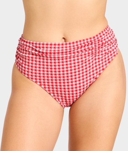Gingham Midi Gather Bikini Bottom