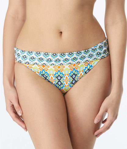 Grecian Tile Verso High-Waist Reversible Bikini Bottom
